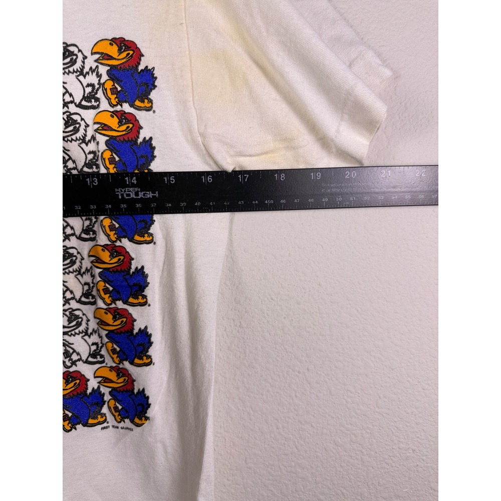 Vintage Fruit of the Loom Kansas Jayhawks T-Shirt White Small USA Single Stitch - Picture 4 of 9